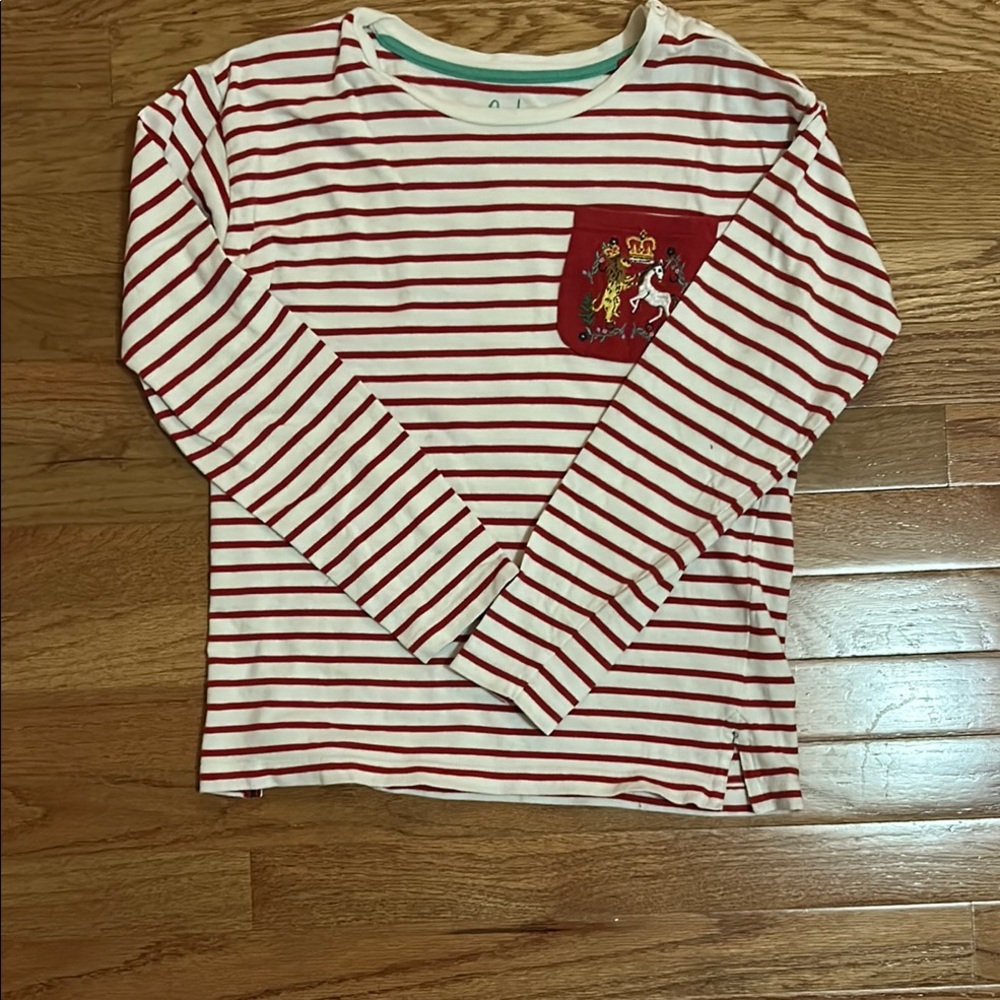 Red Striped Kids Shirt with Pocket Mini Boden